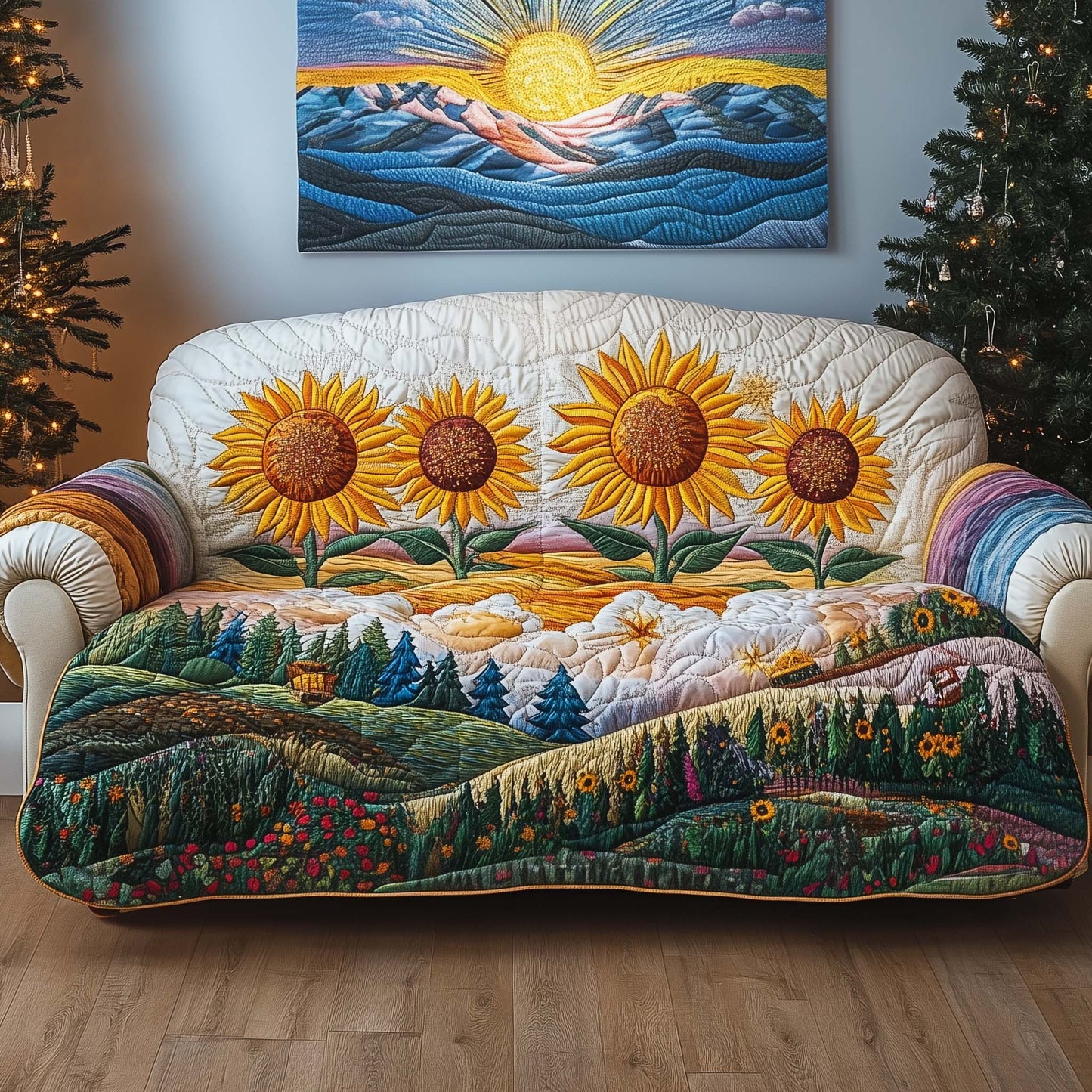 Magical Serenity Quilted Sofa Cover GFTOQA511