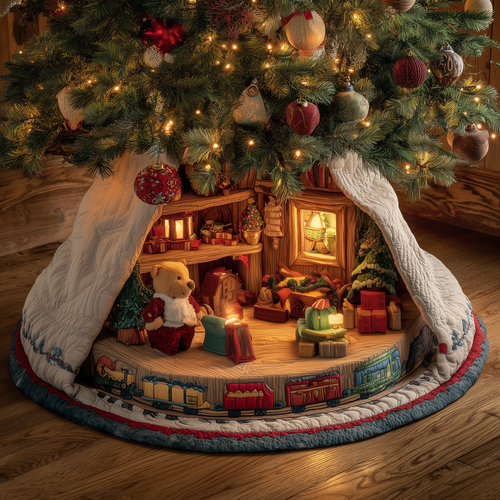 Teddy Workshop Quilted Tree Skirt GFTOQA51