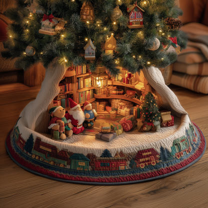 Santa Library Quilted Tree Skirt GFTOQA52