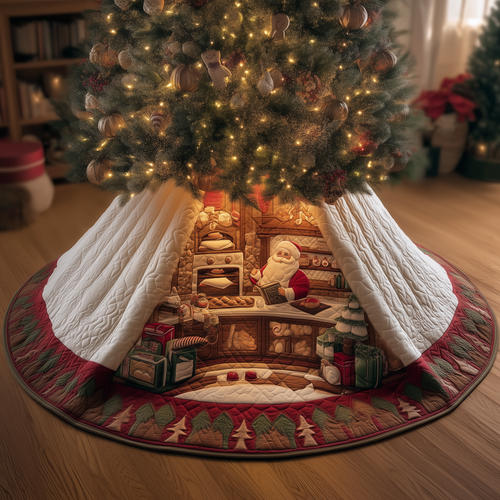 Santa Bakery Quilted Tree Skirt GFTOQA55