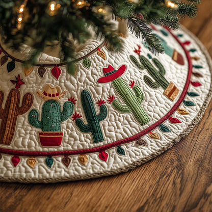 Festive Cactus Quilted Tree Skirt GFTOQA57