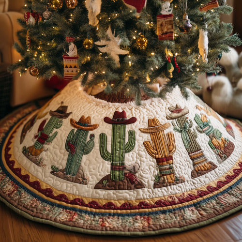 Howdy Cactus Quilted Tree Skirt GFTOQA60