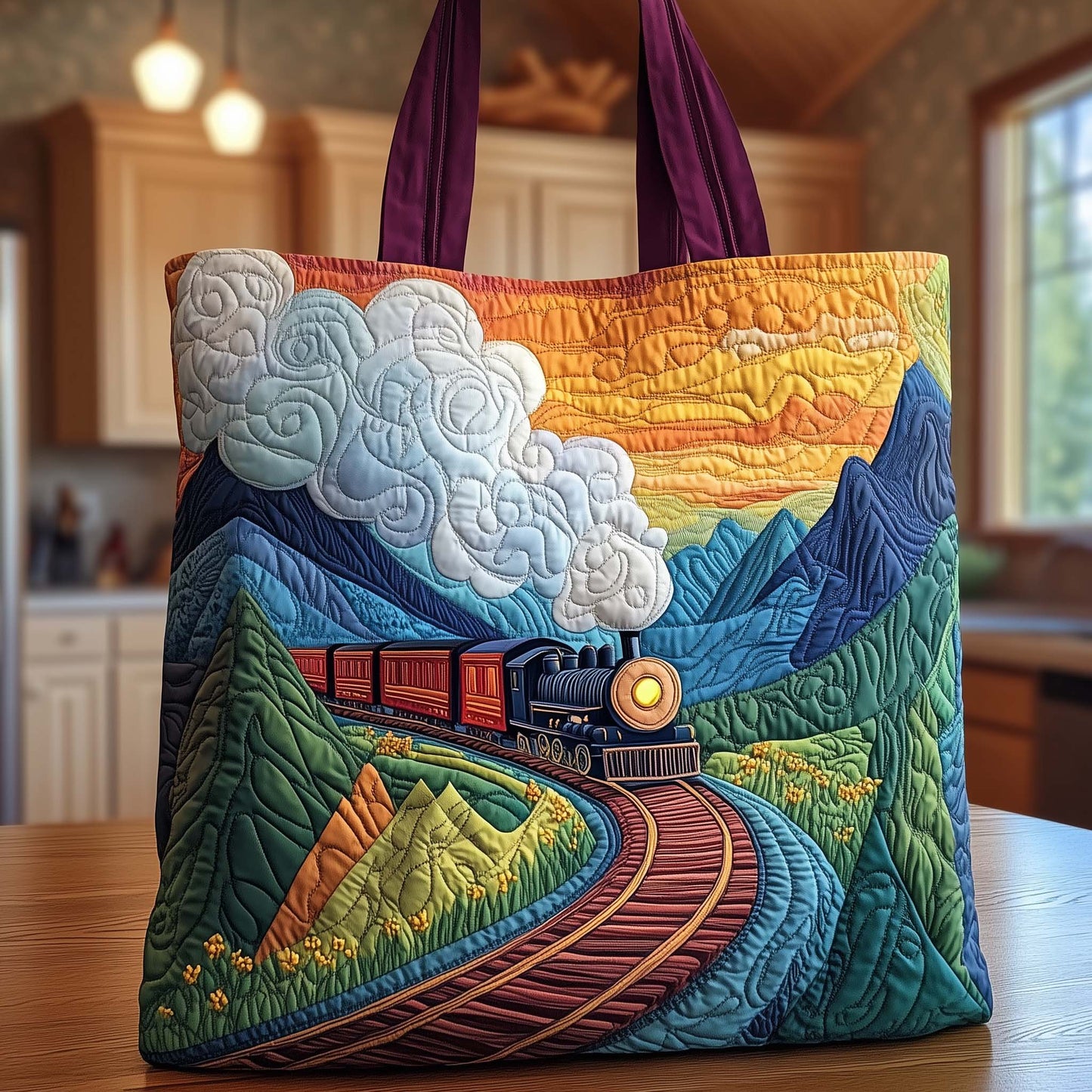 Mountain Descent Quilted Tote Bag GFTOQA630