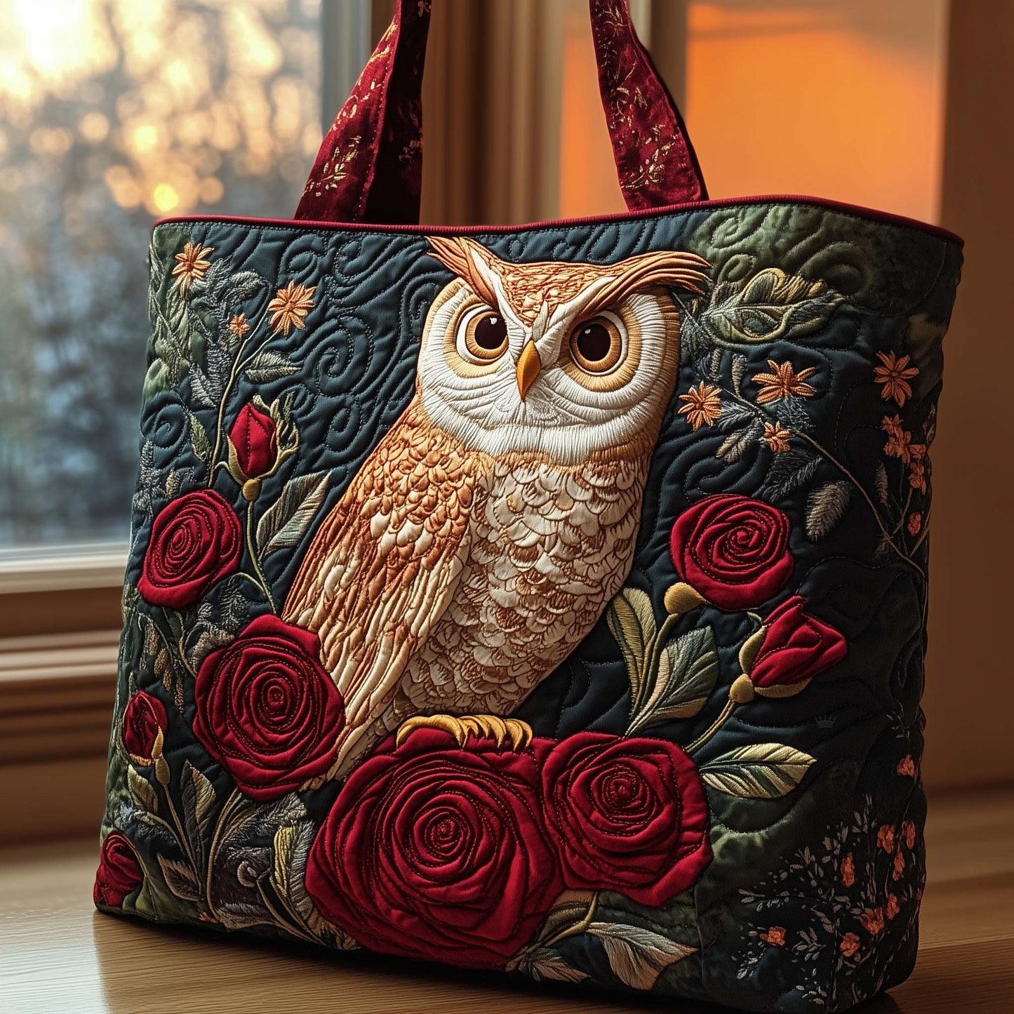 Ruby Owl Quilted Tote Bag GFTOQA639