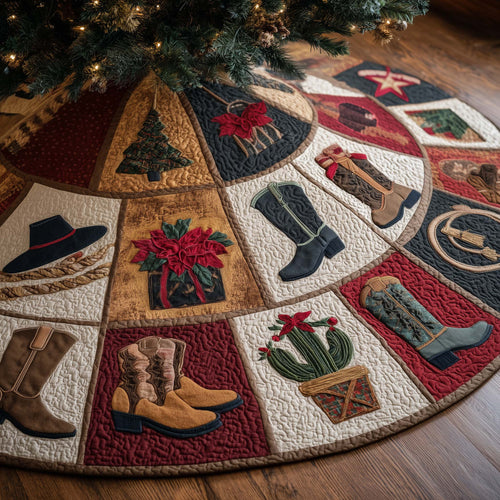 Howdy Christmas Quilted Tree Skirt GFTOQA63