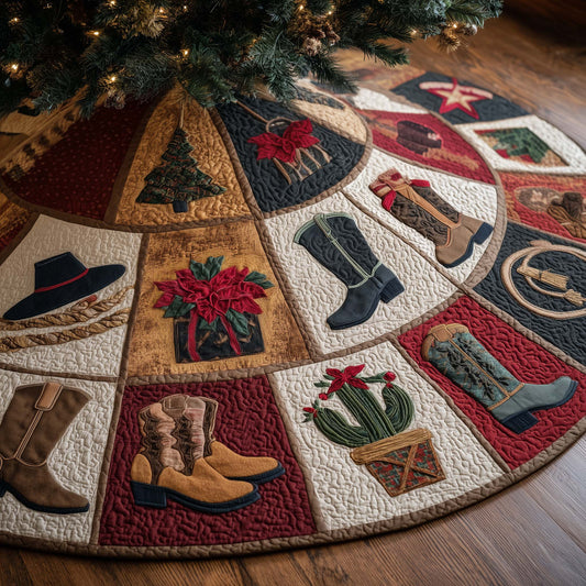 Howdy Christmas Quilted Tree Skirt GFTOQA63