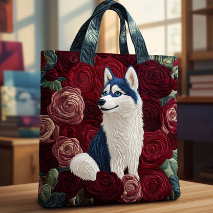 Rosy Husky Quilted Tote Bag GFTOQA644
