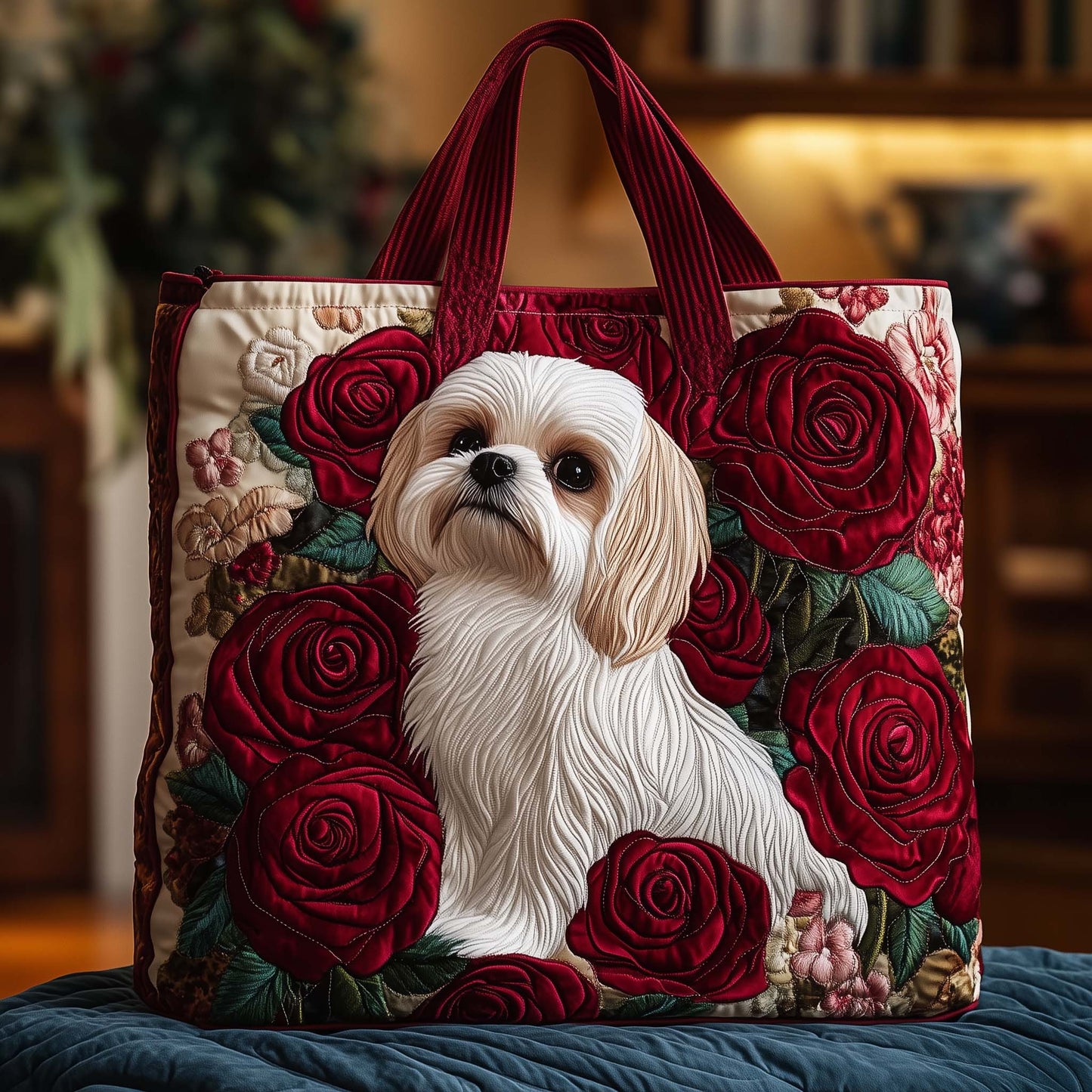 Rose Shi Tzu Quilted Tote Bag GFTOQA648
