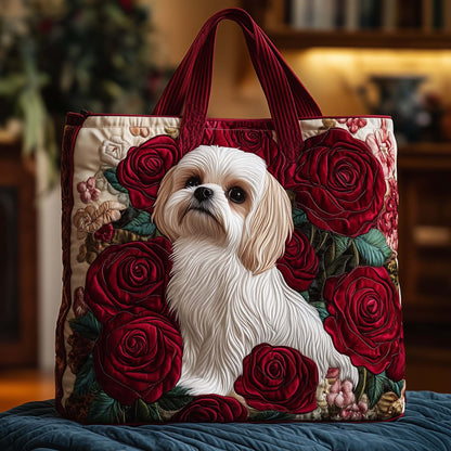 Rose Shi Tzu Quilted Tote Bag GFTOQA648