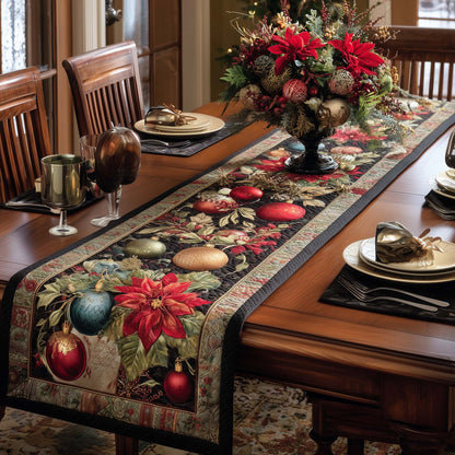 Poinsettia Luxe Quilted Table Runner GFTOQA64