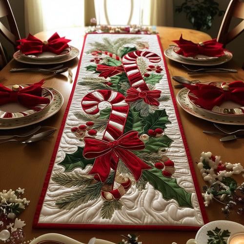 Candy Cane Quilted Table Runner GFTOQA67