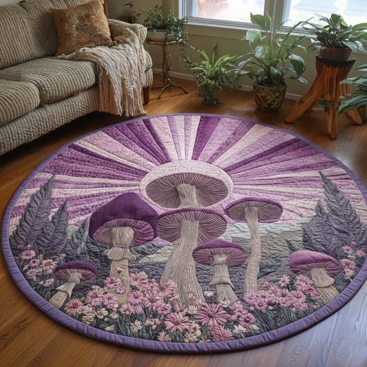Mushroom Serenity Quilted Round Mat GFTOQA684