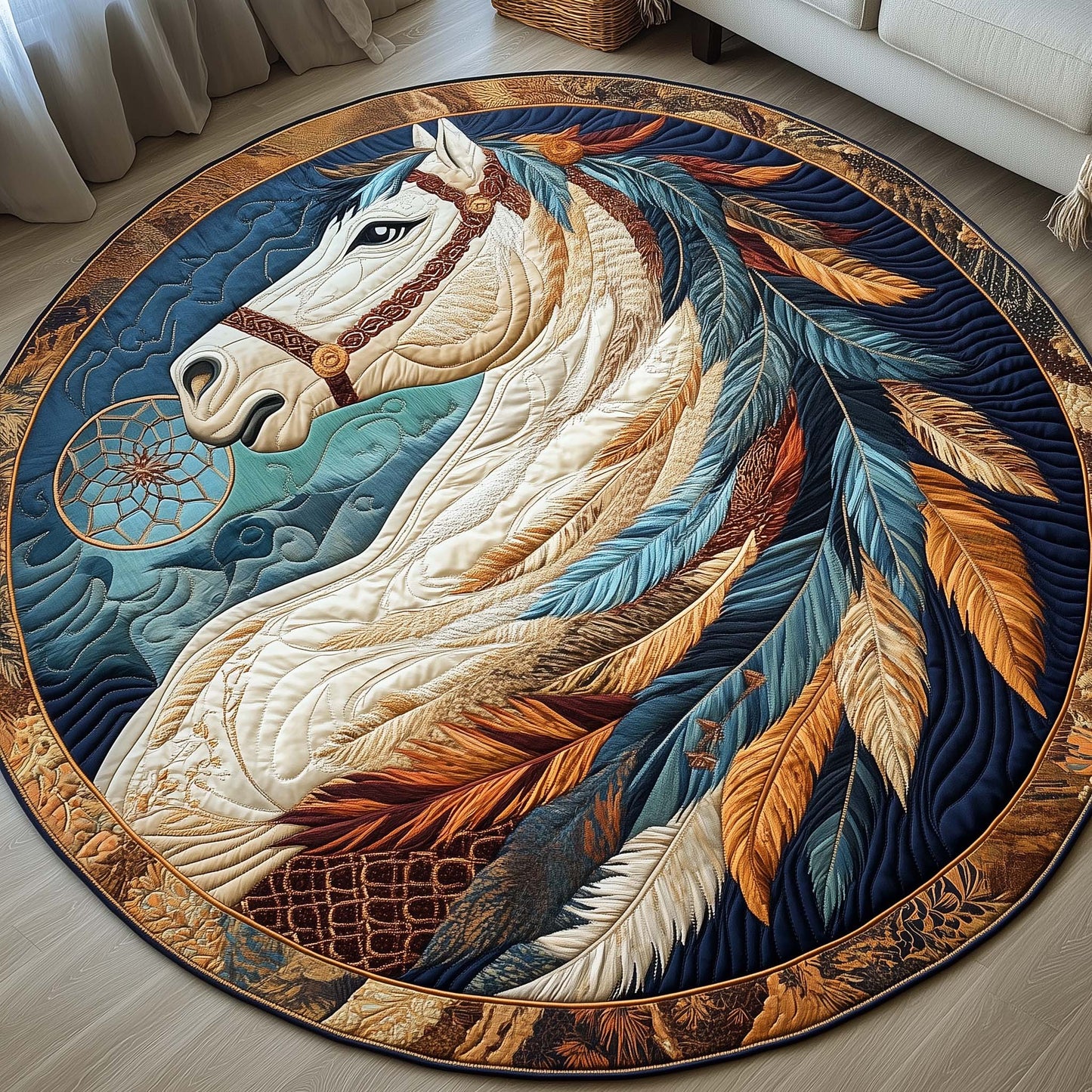Spirit Horse Quilted Round Mat GFTOQA686