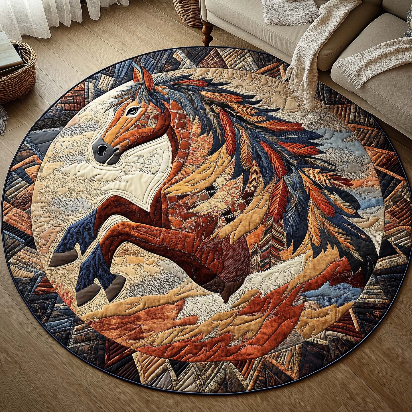 Majestic Warrior Quilted Round Mat GFTOQA688
