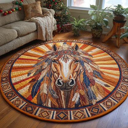 Feather Crown Quilted Round Mat GFTOQA691