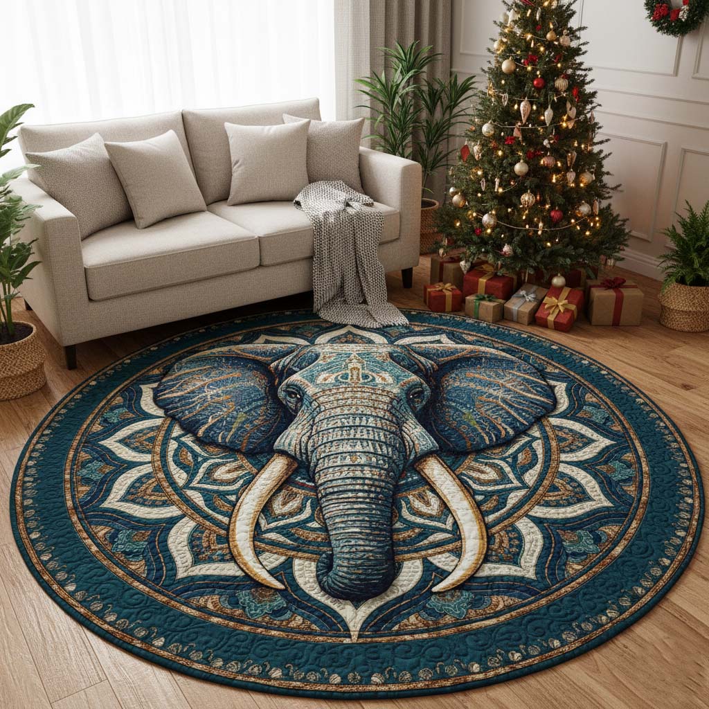 Elephant Spirit Quilted Round Mat GFTOQA697