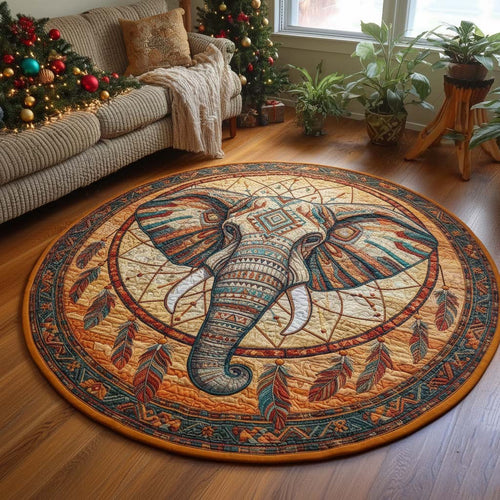 Dream Elephant Quilted Round Mat GFTOQA703