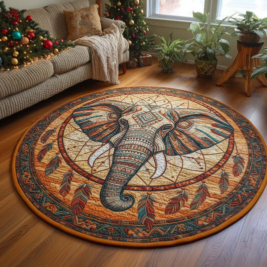 Dream Elephant Quilted Round Mat GFTOQA703