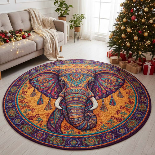 Gypsy Elephant Quilted Round Mat GFTOQA706