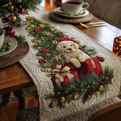 Puppy Santa Quilted Table Runner GFTOQA71