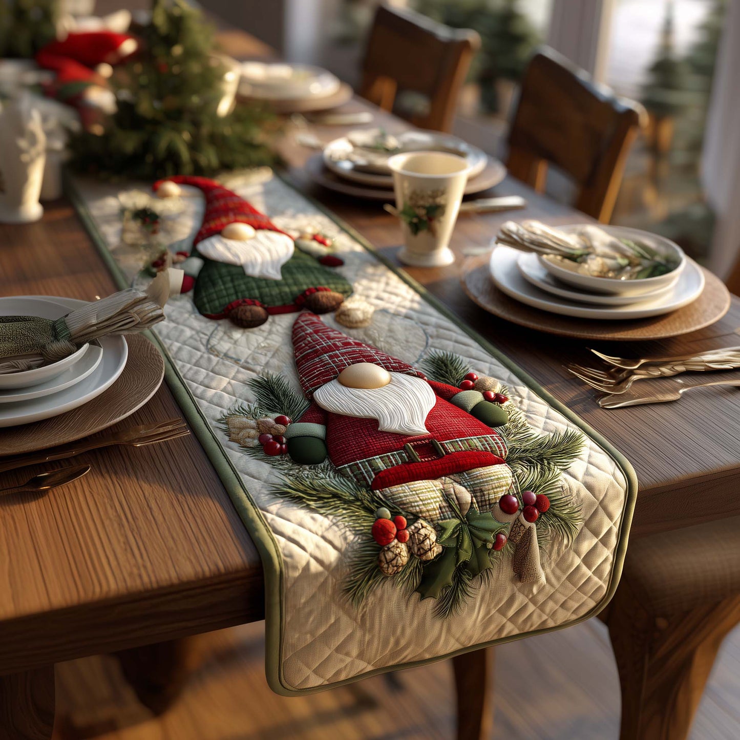 Festive Gnome Quilted Table Runner GFTOQA72