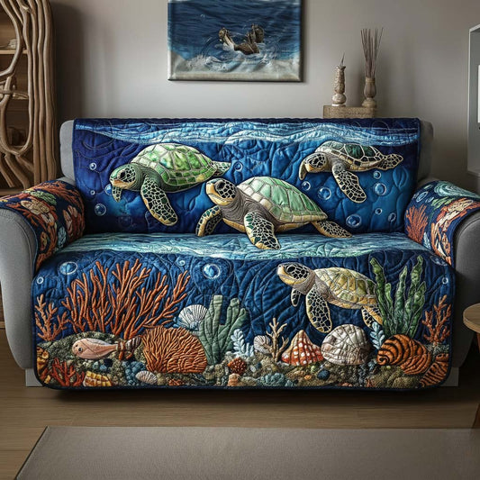 Ocean Beauty Quilted Sofa Cover GFTOQA734