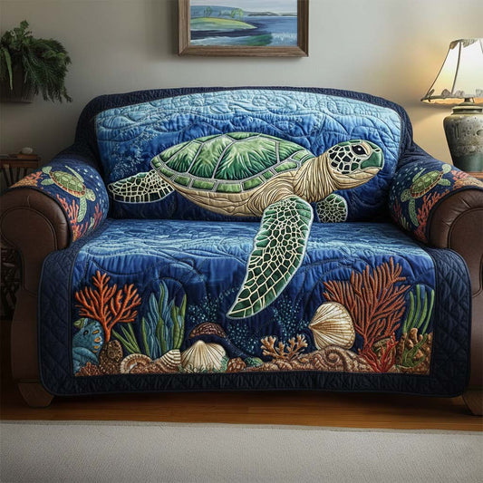 Ocean Beauty Quilted Sofa Cover GFTOQA735