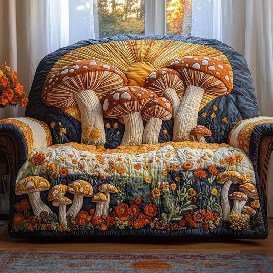 Mushroom Serenity Quilted Sofa Cover GFTOQA737