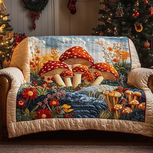 Blooming Shrooms Quilted Sofa Cover GFTOQA742