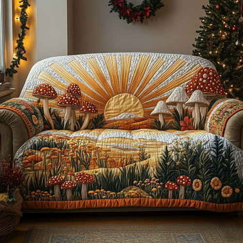 Folk Sunrise Quilted Sofa Cover GFTOQA746