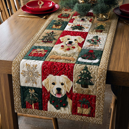 Festive Puppy Quilted Table Runner GFTOQA76