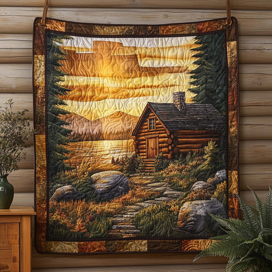 Sunset Cabin Quilted Blanket GFTOQA786