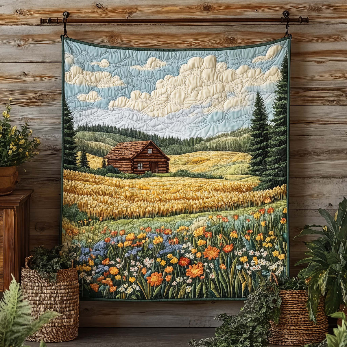 Golden Fields Quilted Blanket GFTOQA791