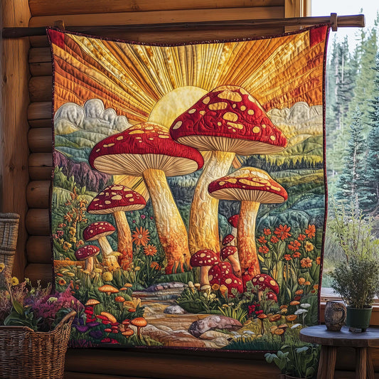 Mushroom Serenity Quilted Blanket GFTOQA796