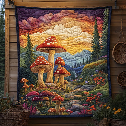 Storybook Mushrooms Quilted Blanket GFTOQA798