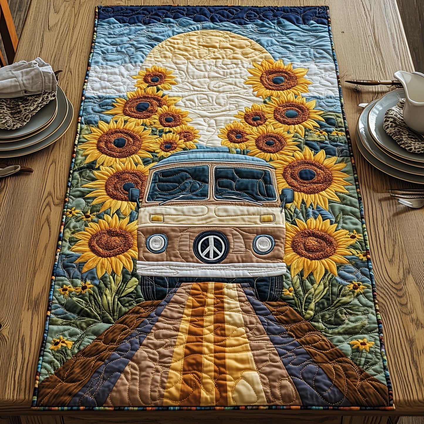Hippie Van Quilted Table Runner GFTOQA812