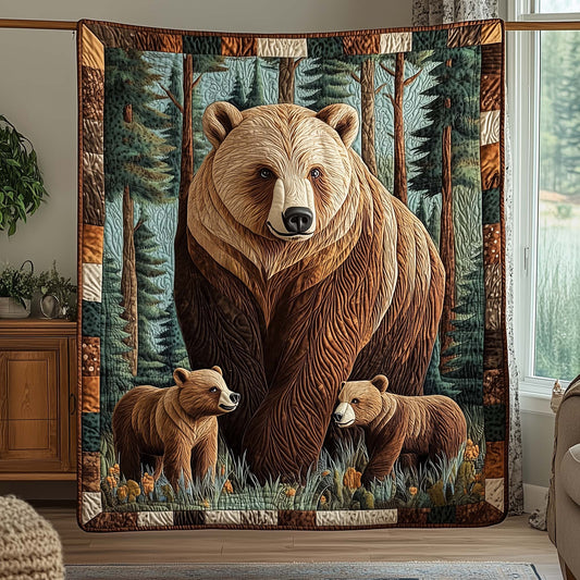 Bear Family Quilted Blanket GFTOQA854