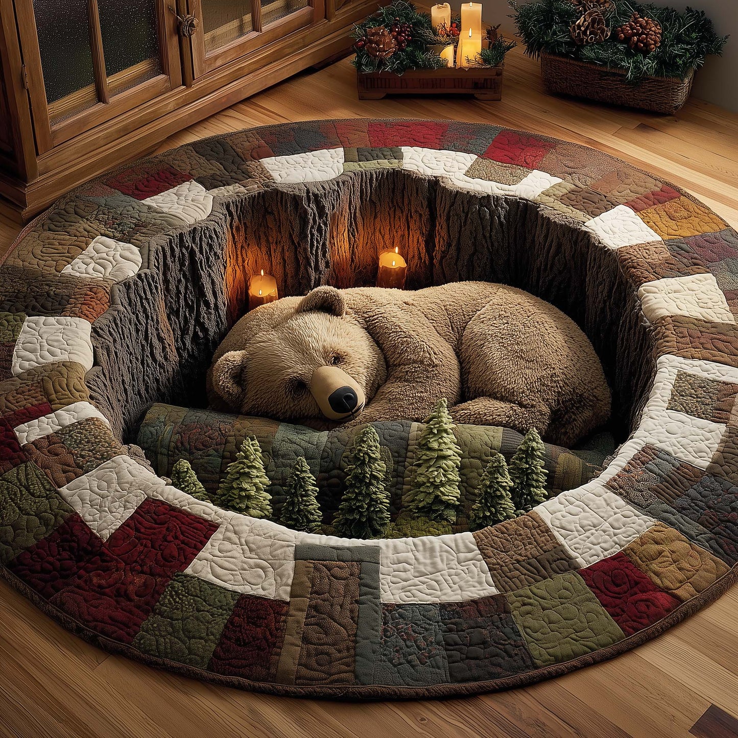 Forest Nest Quilted Round Mat GFTOQA879