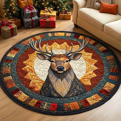 Majestic Reindeer Quilted Round Mat GFTOQA893