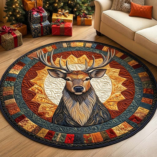 Majestic Reindeer Quilted Round Mat GFTOQA893