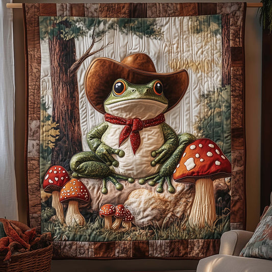 Cowboy Frog Quilted Blanket GFTOQA995