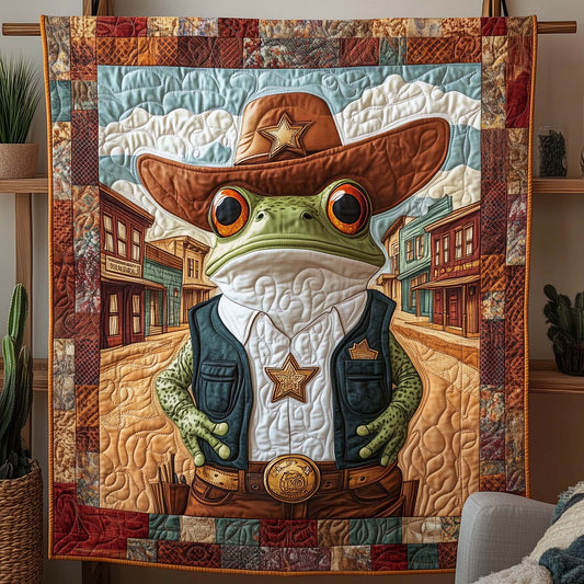 Cowboy Frog Quilted Blanket GFTOQA997