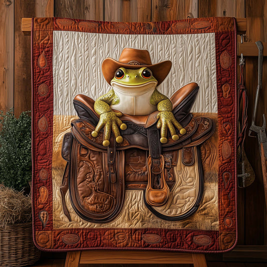 Cowboy Frog Quilted Blanket GFTOQA998