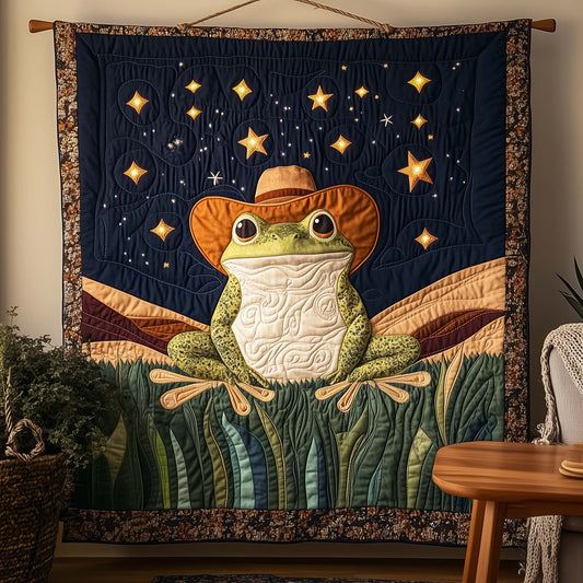 Cowboy Frog Quilted Blanket GFTOQA999