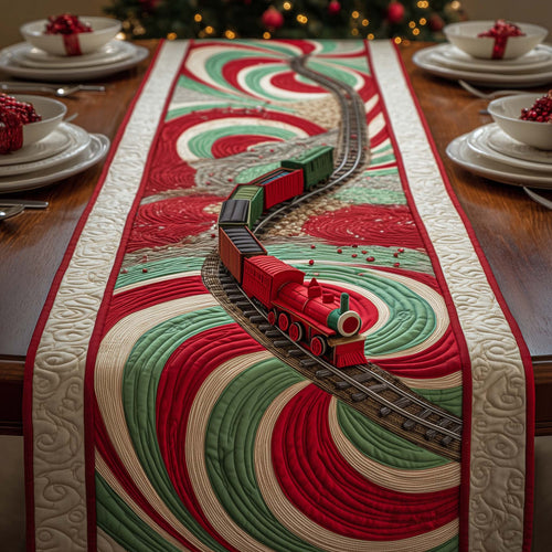 Peppermint Track Quilted Table Runner GFTOQM1006