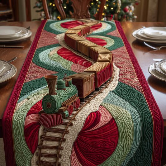 Holiday Train Quilted Table Runner GFTOQM1009