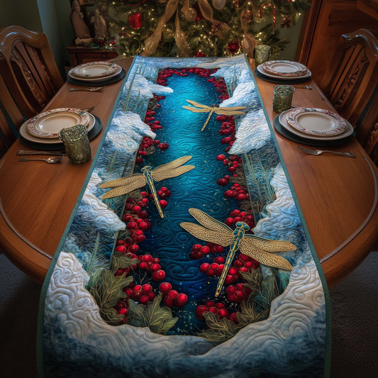 Winter Dragonfly Quilted Table Runner GFTOQM1016