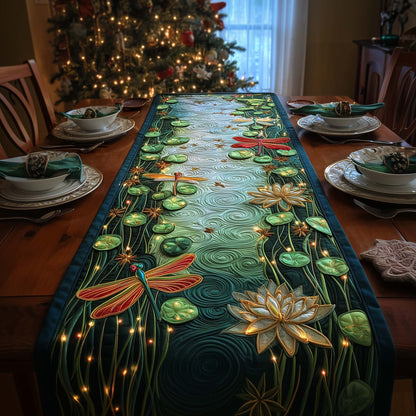 Lotus Dragonfly Quilted Table Runner GFTOQM1017