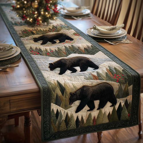 Forest Bear Quilted Table Runner GFTOQM1020