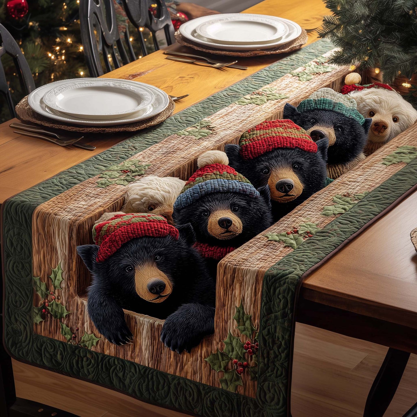 Snug Bears Quilted Table Runner GFTOQM1024